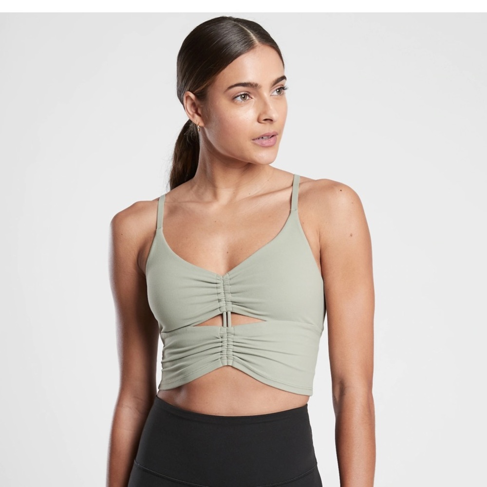 Athleta cinch longline bra/top in sage